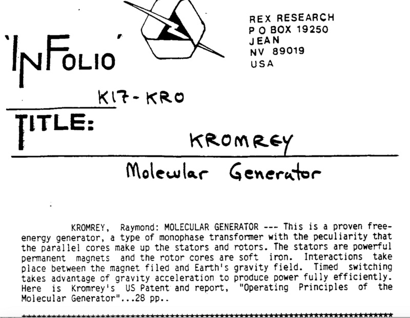 Kromrey Molecular (gravity) Power Generator